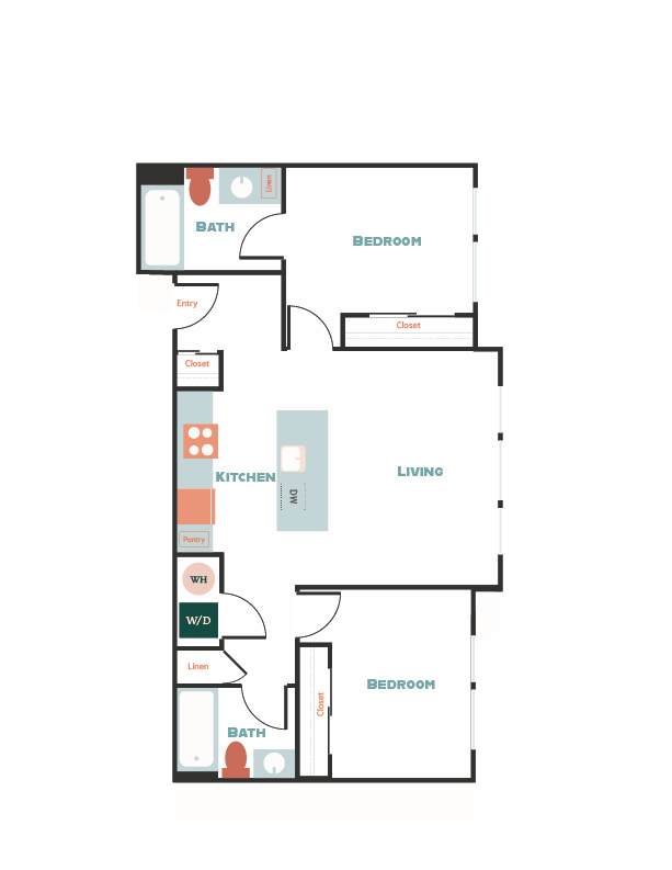 2x2 B2 6-201 floor plan